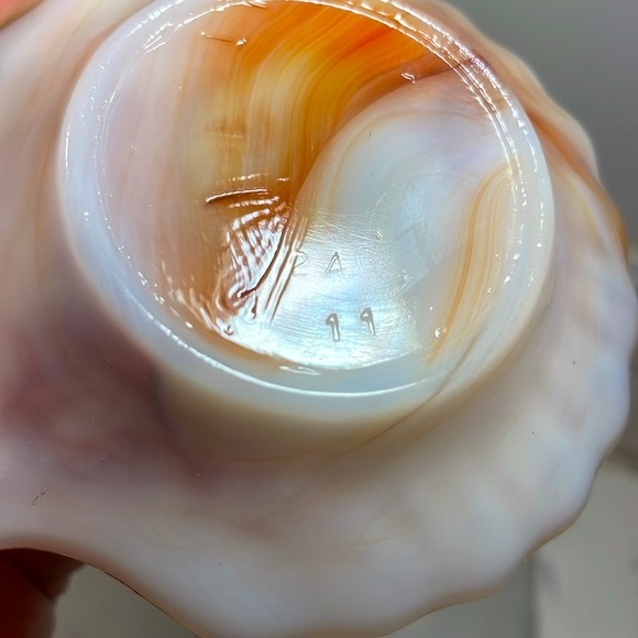 Akro Agate Slag Shell Trinket Dishes Vintage Pair of 2 Pristine Condition NWOT - Picture 6 of 11